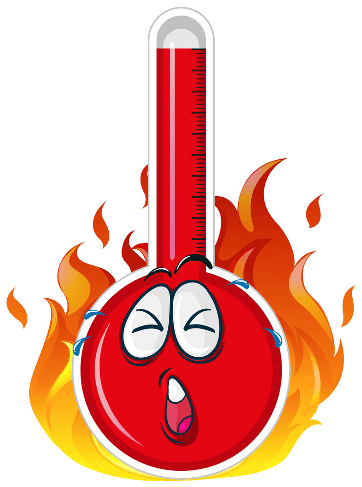 漫画の熱い温度計のイラスト