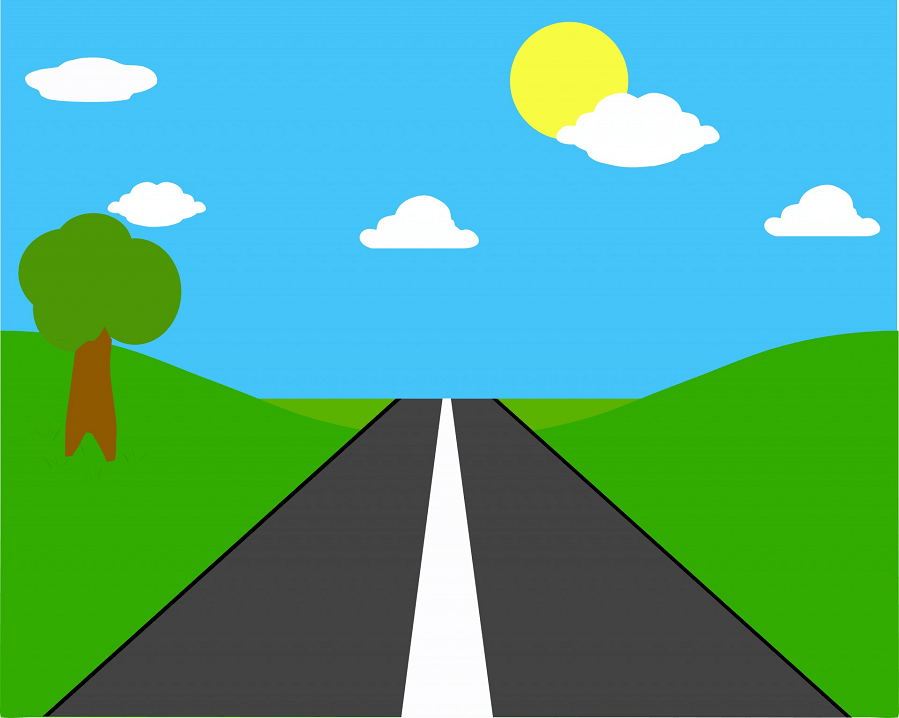 まっすぐな道のイラスト 4