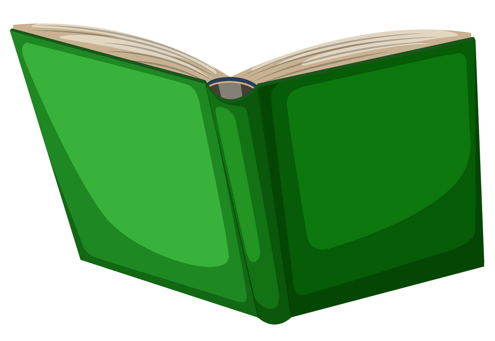 緑の開いた本のイラスト