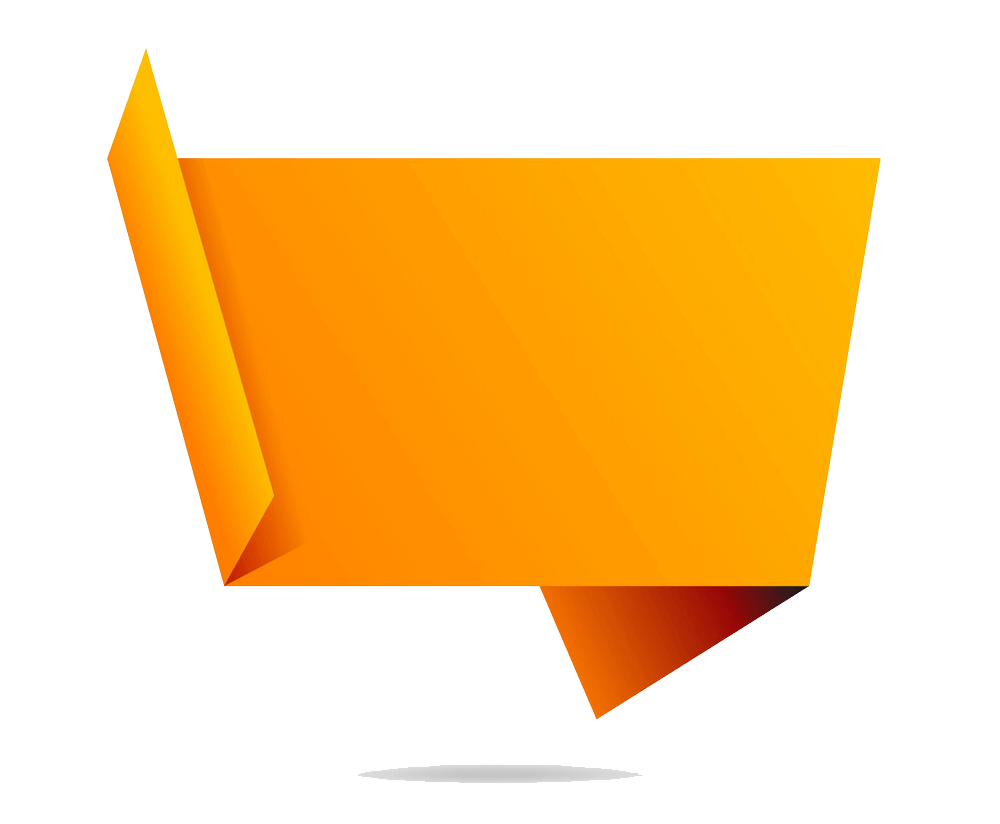 オレンジ色のバナーイラスト透明