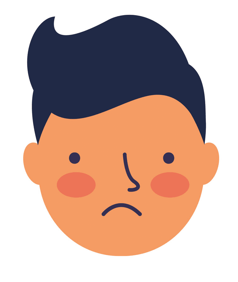 男の子の悲しい顔のイラスト