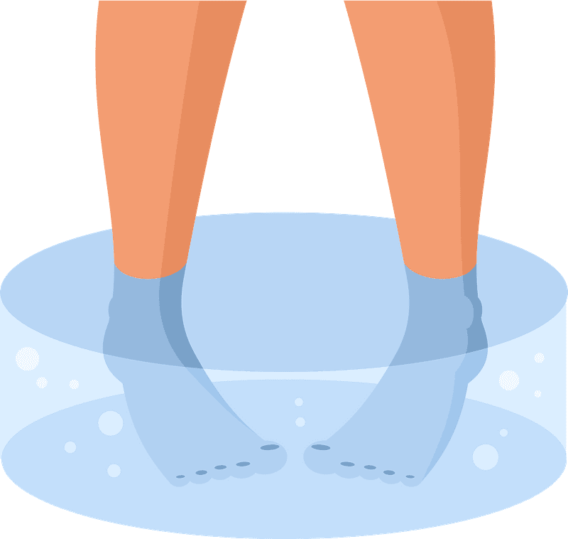 水中の足の図