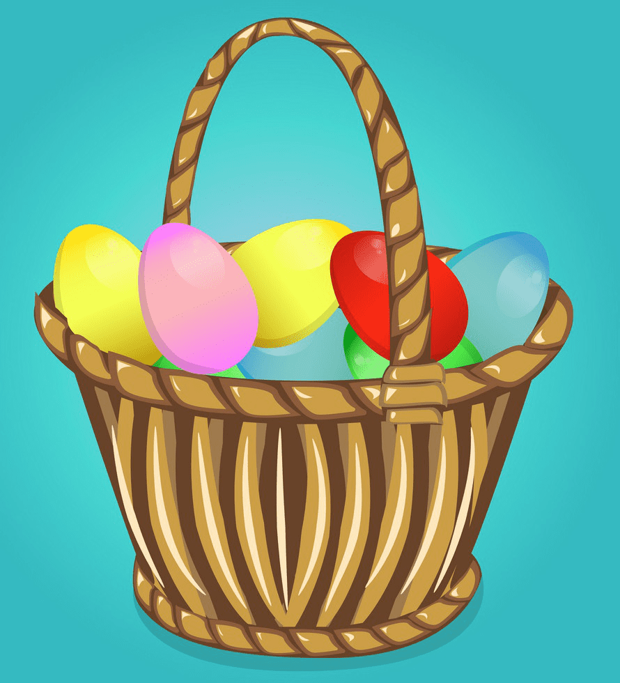 イースター バスケットの卵の図 イラスト