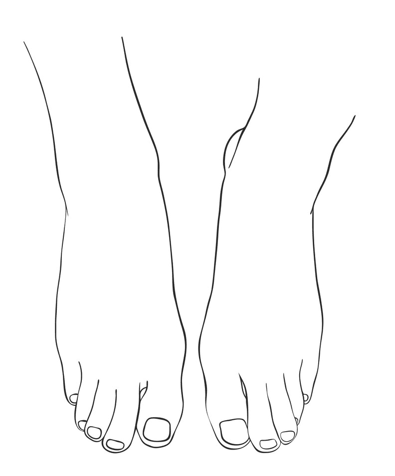手描きの足の図