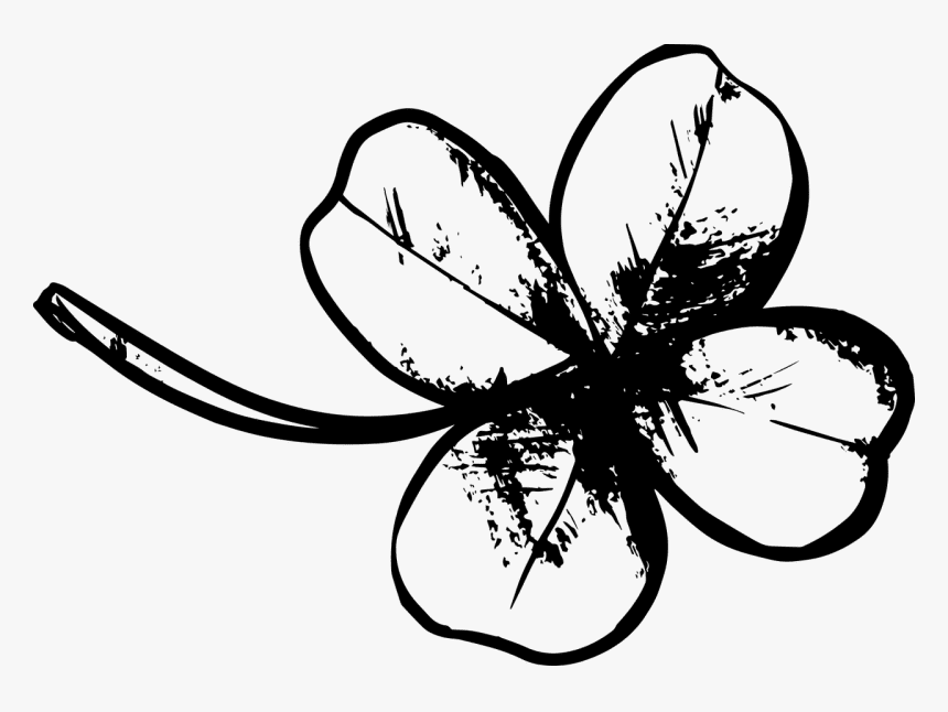 四つ葉のクローバー イラスト 白黒