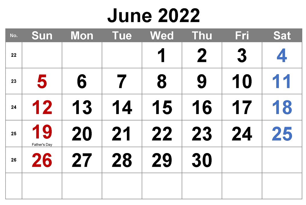 2022年6月カレンダーイラストpng