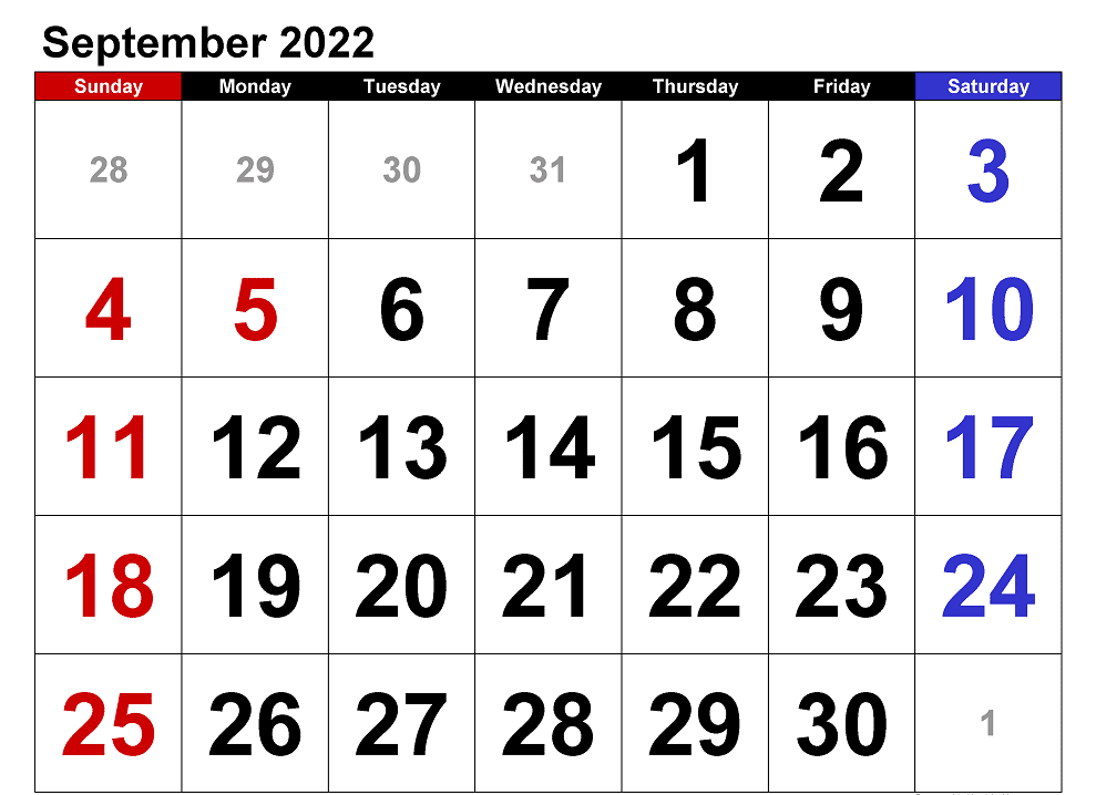 2022年9月カレンダーイラスト