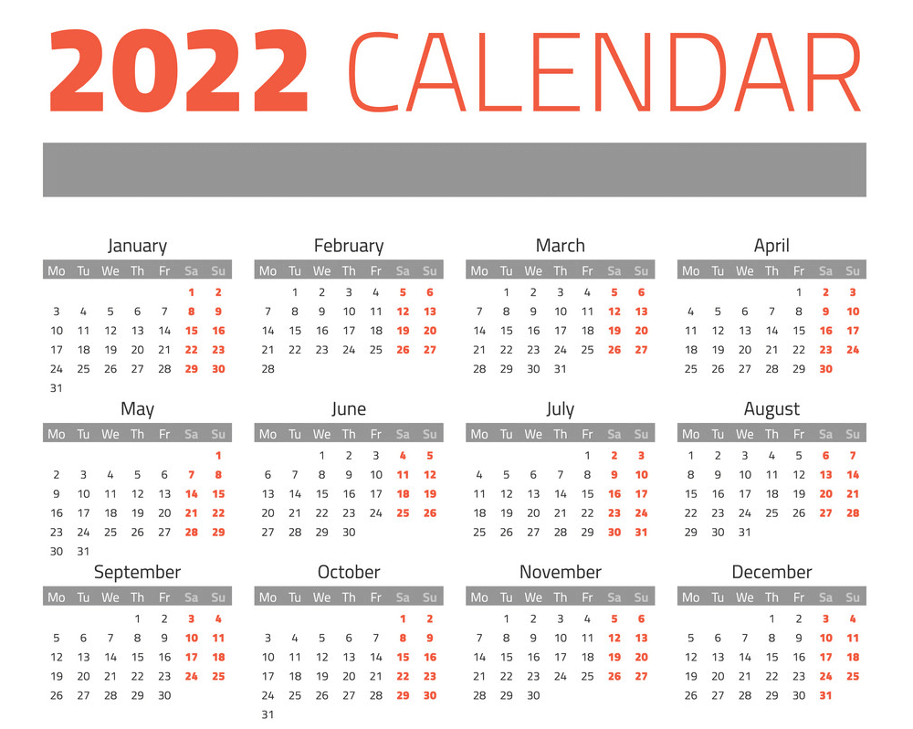 2022年カレンダー イラスト無料