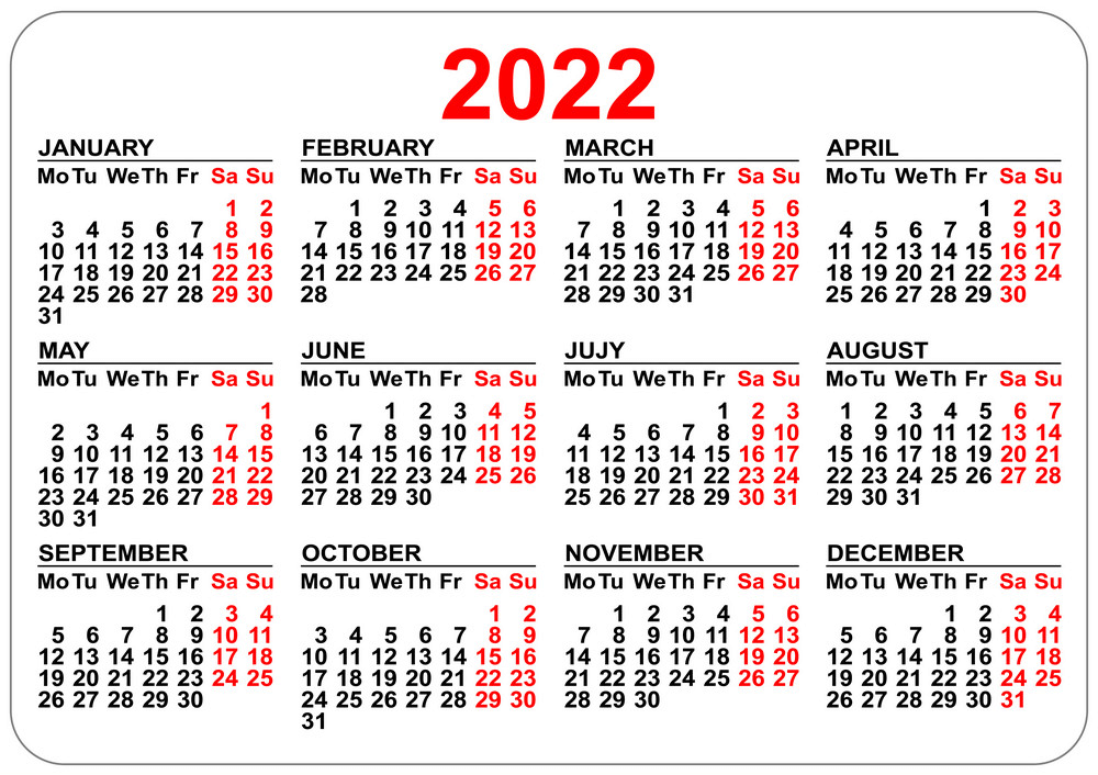 2022年カレンダーイラストのダウンロード