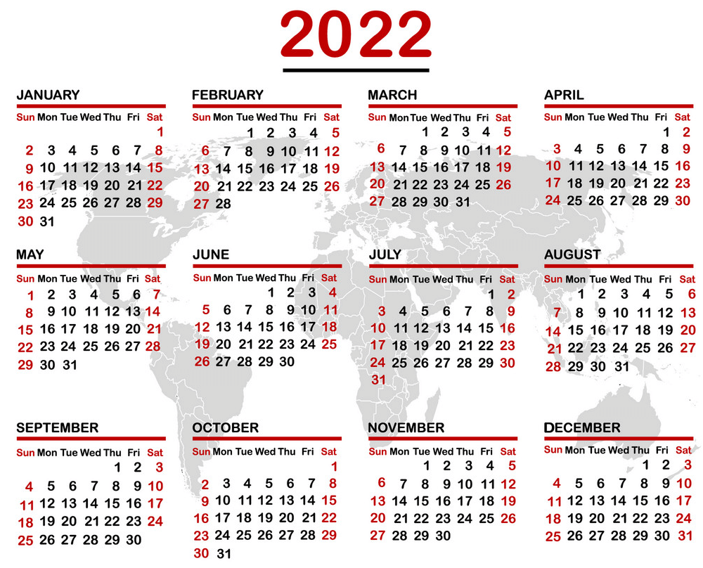 2022 年カレンダー イラストの画像