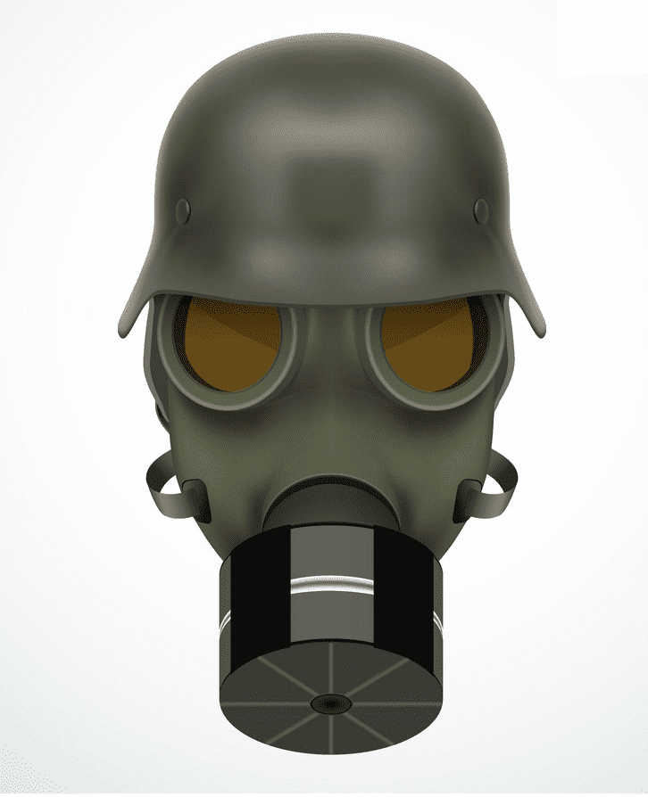 ドイツのガスマスクのイラスト イラスト