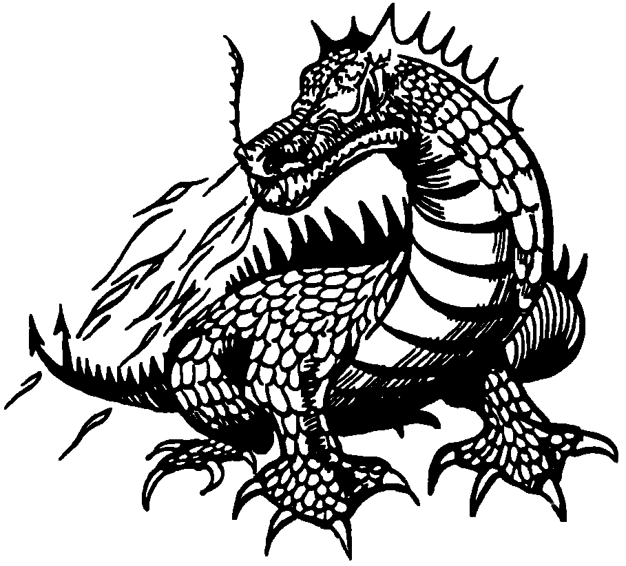 ドラゴン イラスト 白黒画像