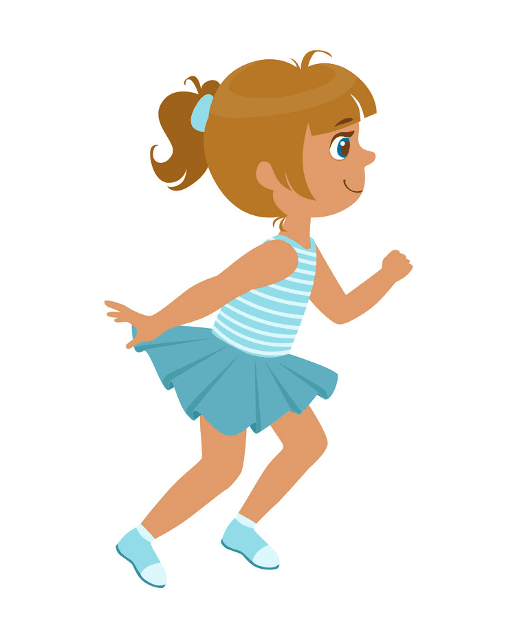走っている女の子のイラスト イラスト