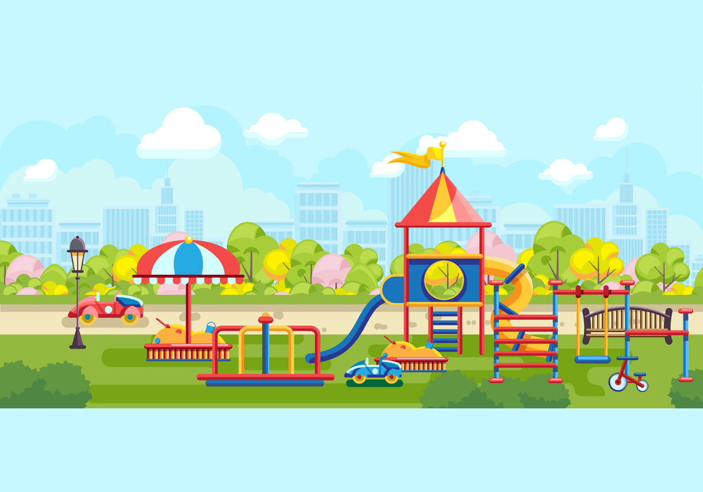 公園の遊び場のイラスト 無料画像