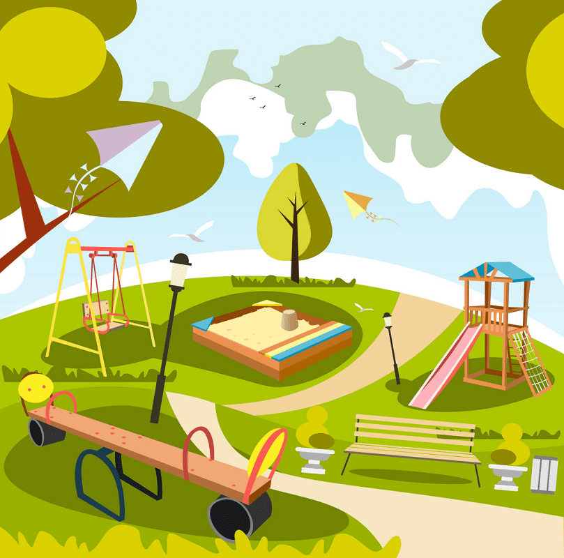 公園の遊び場のイラストをダウンロード イラスト