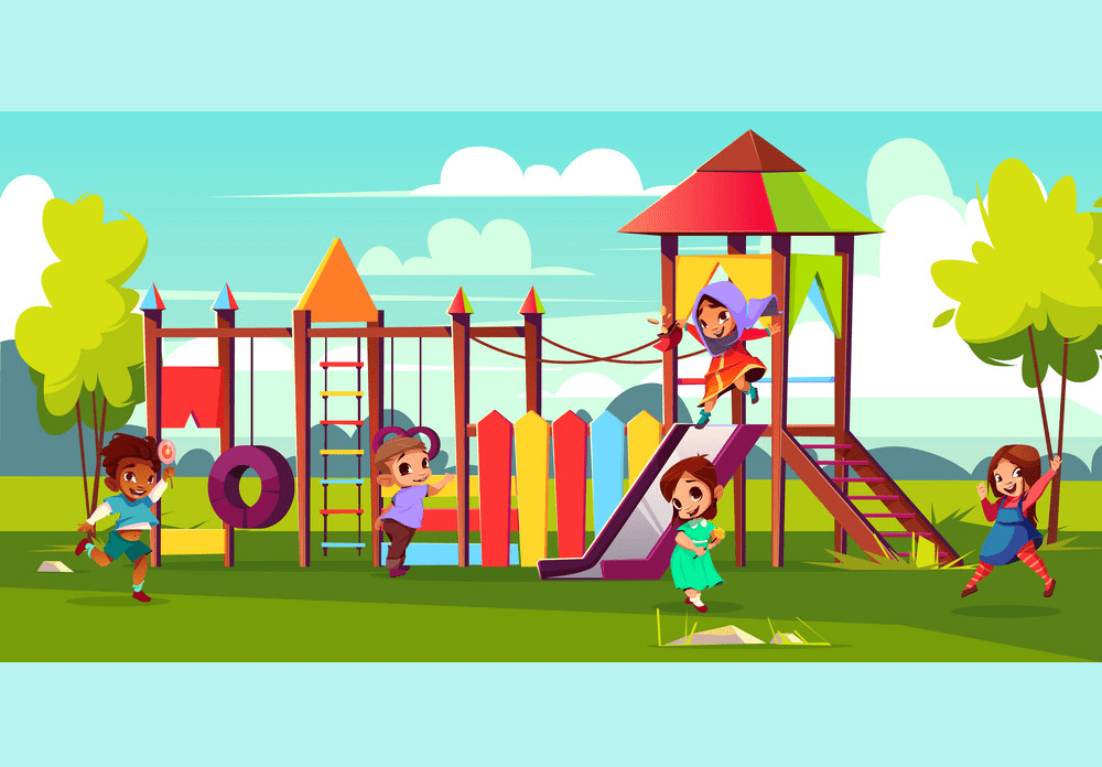 公園の遊び場のイラストpng無料 イラスト