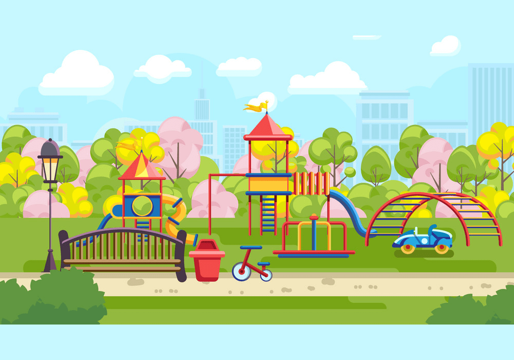 公園の遊び場のイラスト