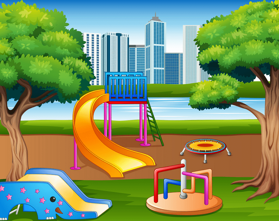 無料の公園の遊び場のイラスト