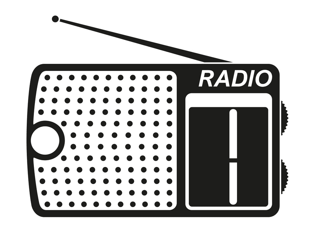 ラジオ イラスト 白黒無料
