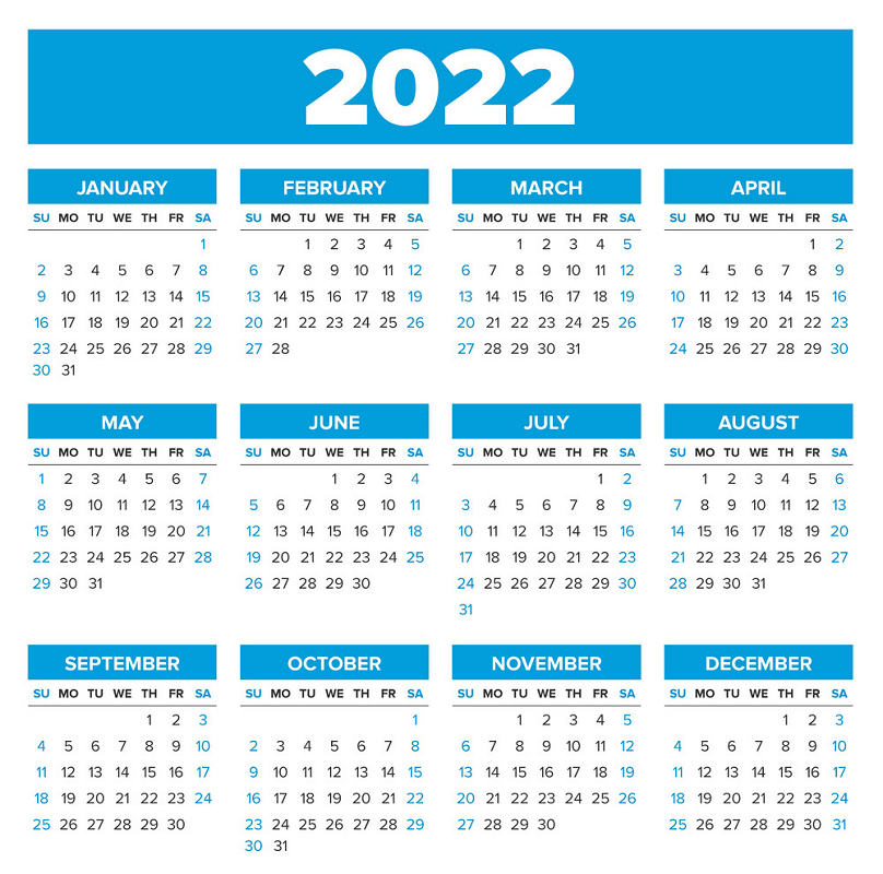 通常の2022年カレンダーイラスト イラスト