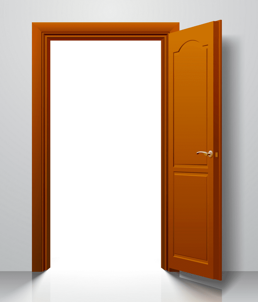 開いたドア イラストイメージ