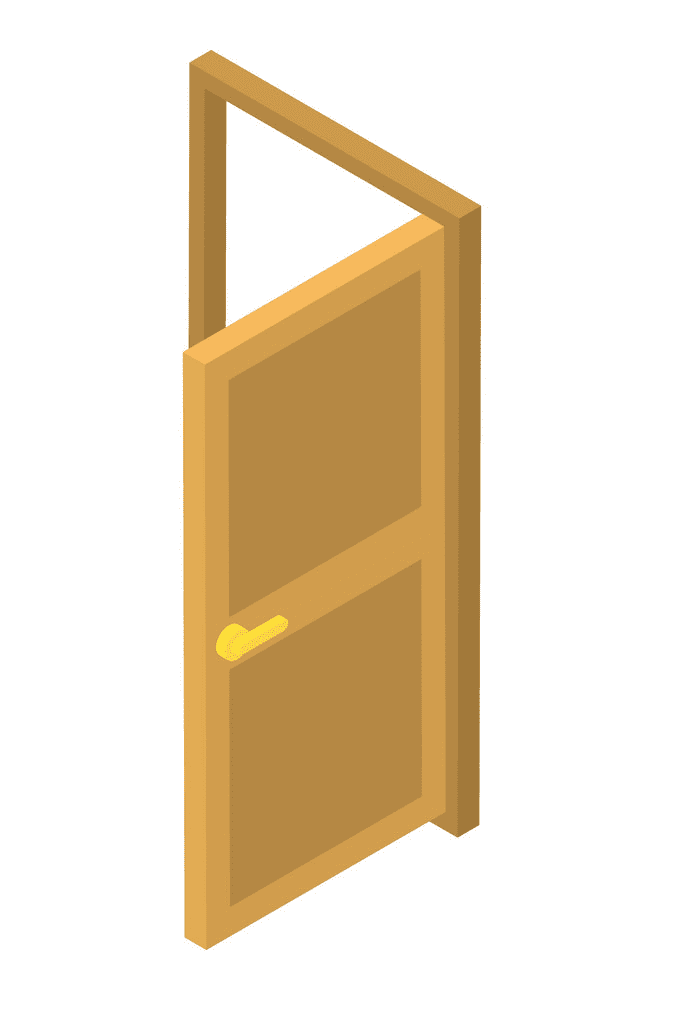 開いたドアのイラスト 4