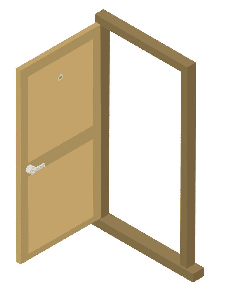 開いたドアのイラスト 5