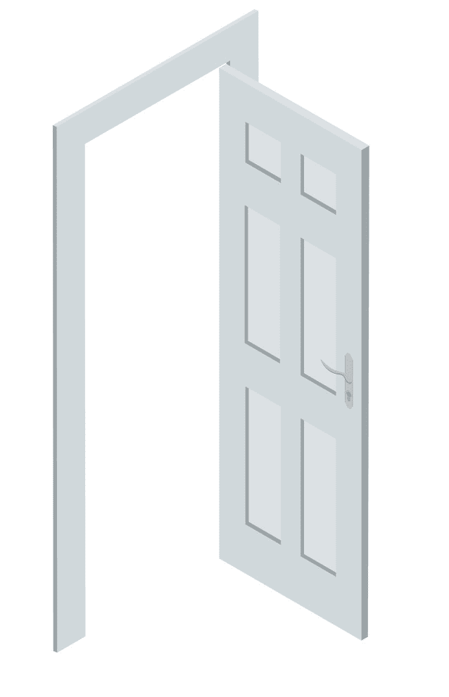 開いたドアのイラスト 6