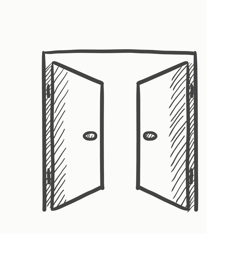 開いたドアのイラスト png イメージ イラスト