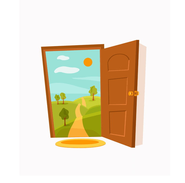 開いたドアの図 イラスト