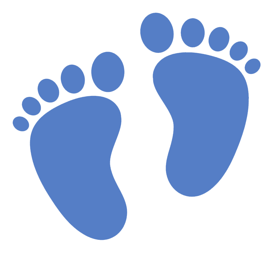 青い赤ちゃんの足のイラスト無料 イラスト