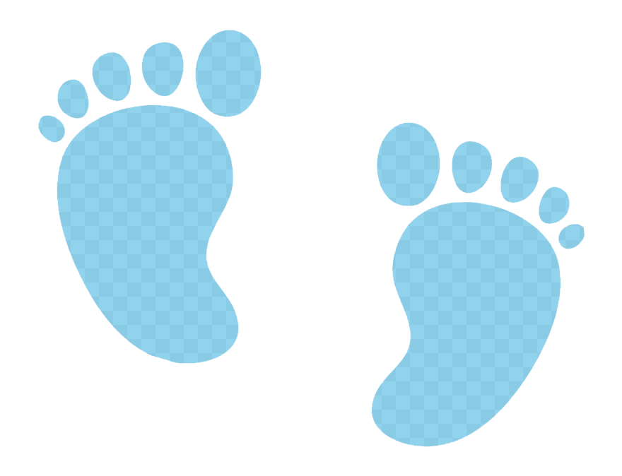 青い赤ちゃんの足のイラスト png イメージ イラスト