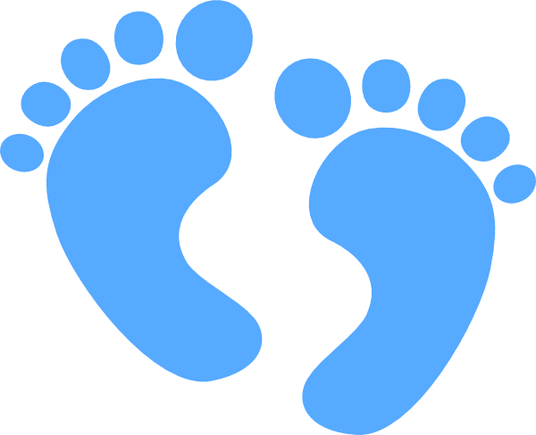 青い赤ちゃんの足のイラストpng無料 イラスト