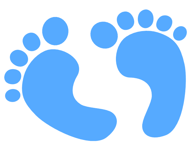 青い赤ちゃんの足の図 イラスト
