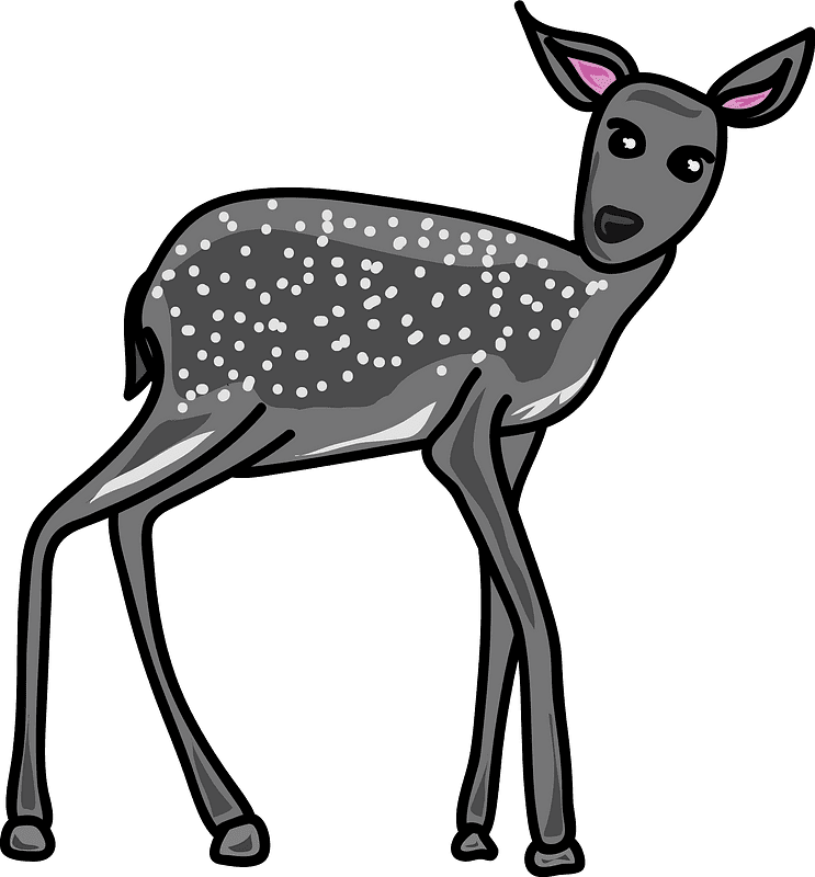灰色の鹿のイラスト透明背景 イラスト
