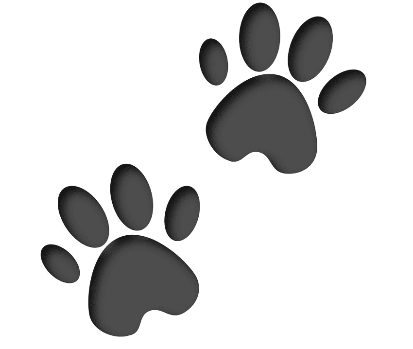 犬の足跡のイラスト