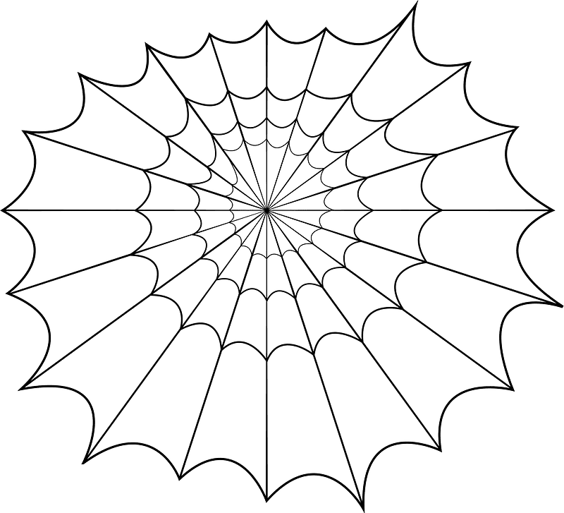 蜘蛛の巣 イラスト 背景透明 7