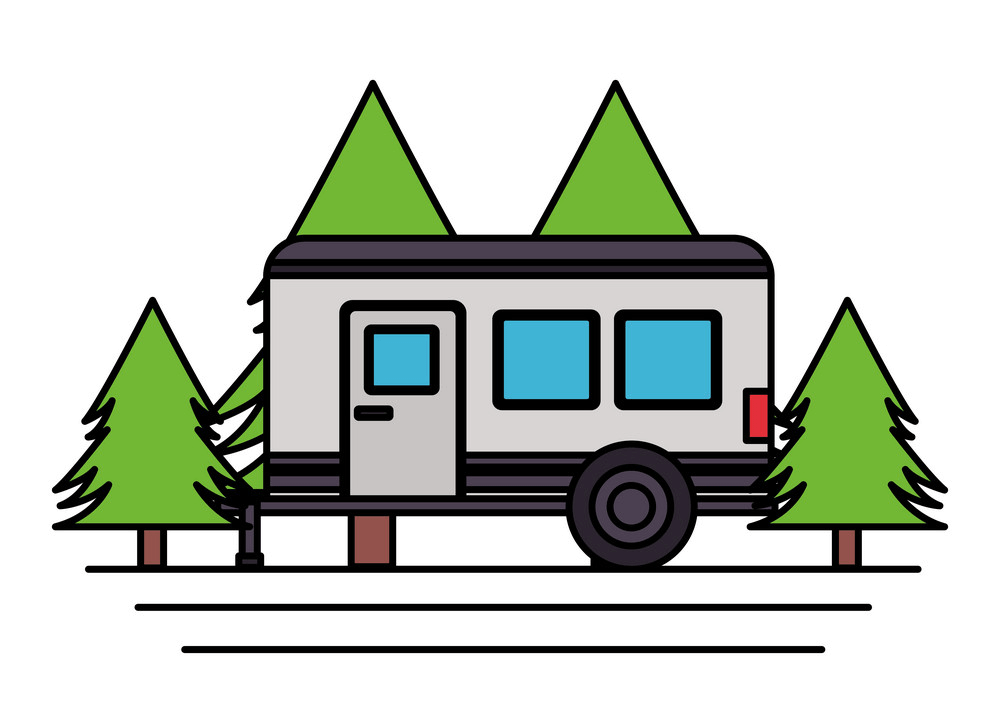 Camper Trailer Illustration free images イラスト