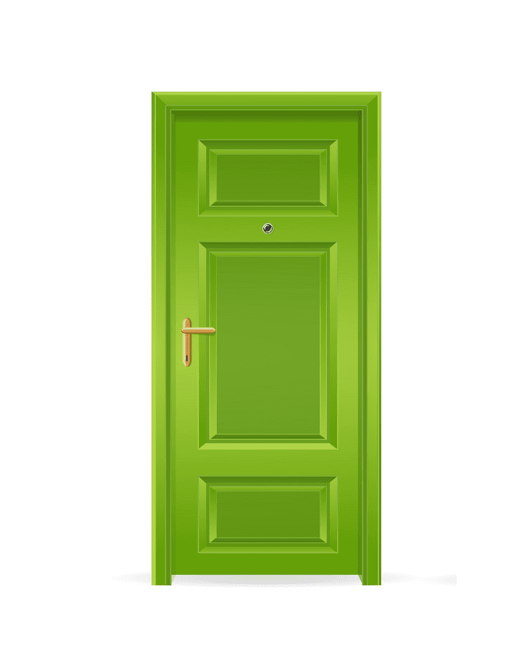 緑のドアのイラスト