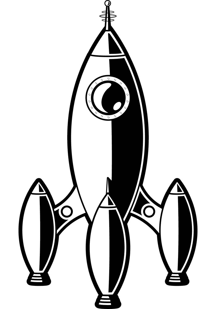 無料のロケット白黒イラスト イラスト