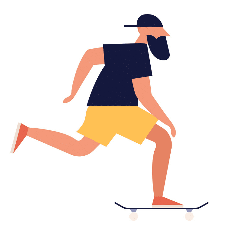 無料のスケートボードに乗るイラスト png イラスト