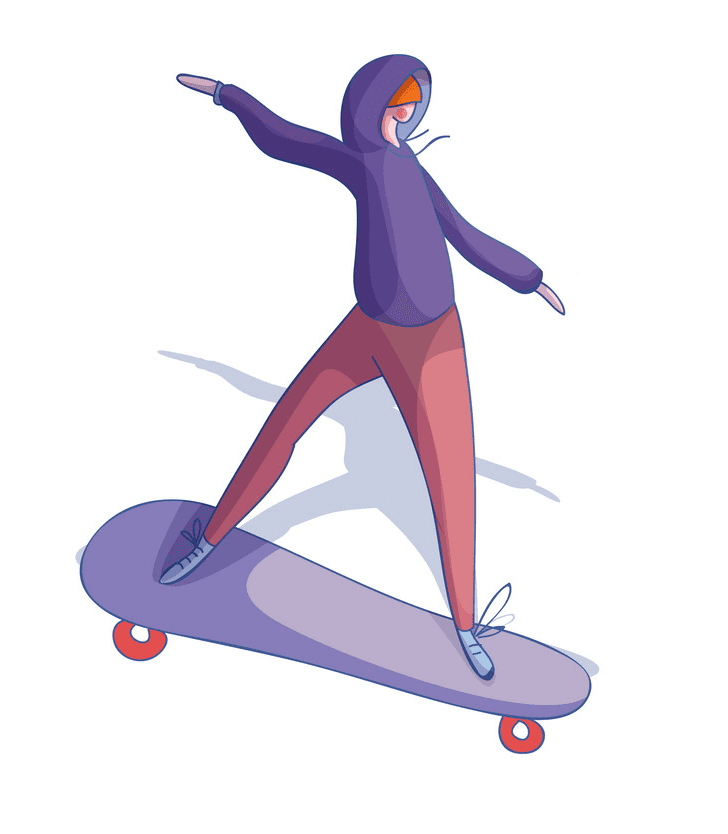 無料のスケートボードに乗ってイラスト画像