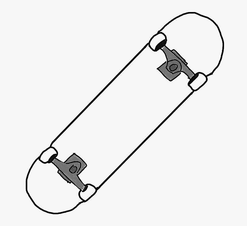 無料のスケートボードイラスト白黒png イラスト