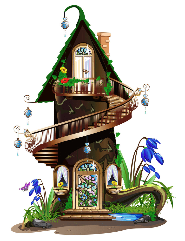 無料の妖精の家イラスト画像
