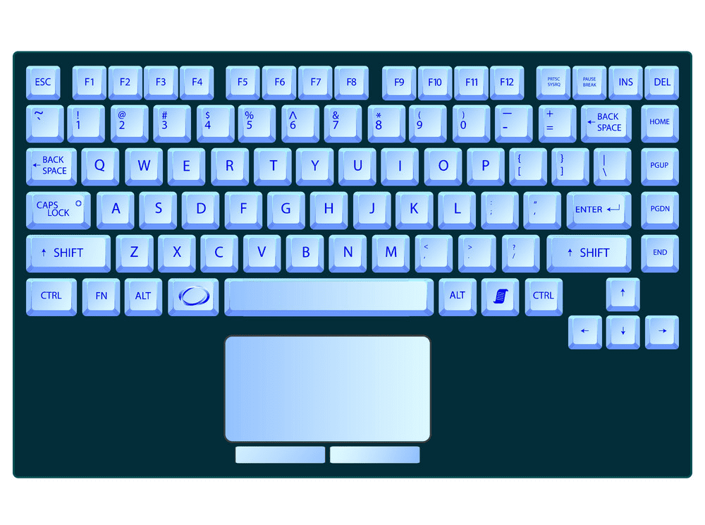ノートパソコンのキーボードの図 イラスト