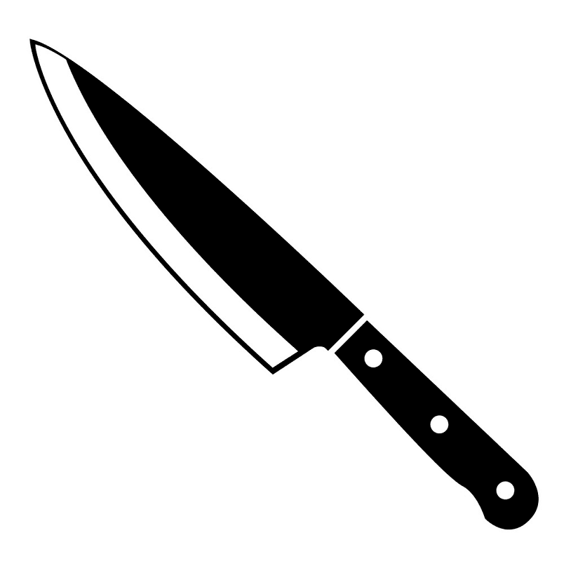 ナイフのイラスト 白黒
