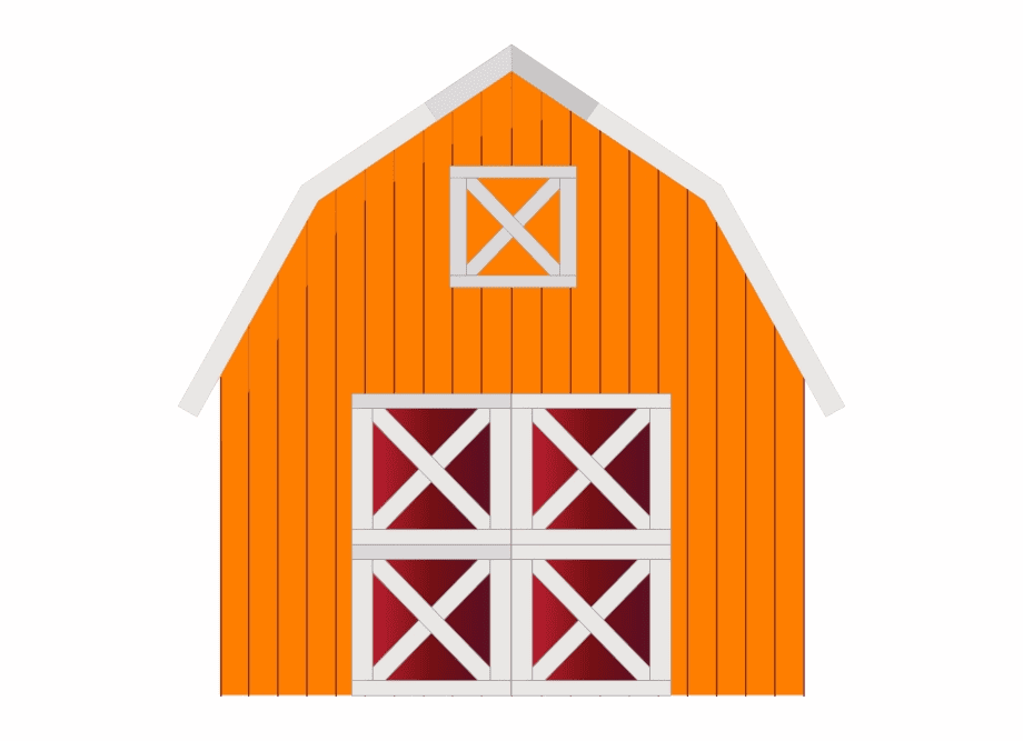 オレンジ色の納屋のイラスト