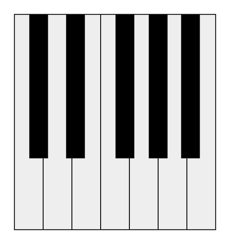 ピアノ鍵盤イラスト透明11 イラスト