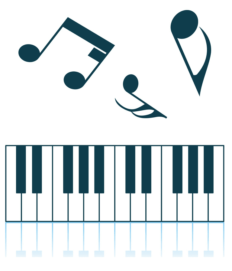 ピアノ鍵盤イラスト透明6 イラスト