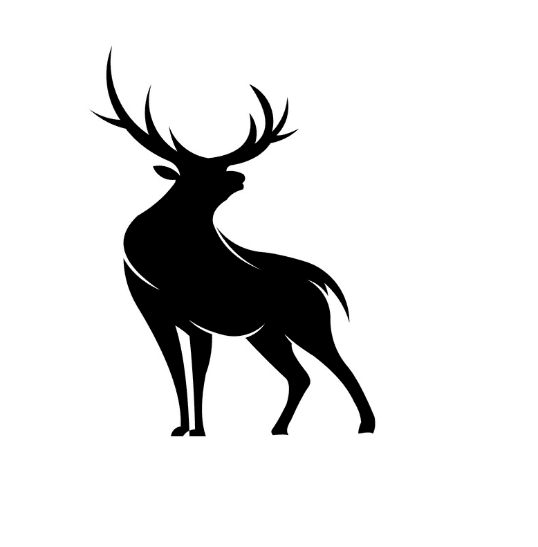 鹿のイラストのシルエットpng イラスト